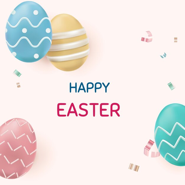 Happy Easter colorful eggs festival celebration greeting social media post