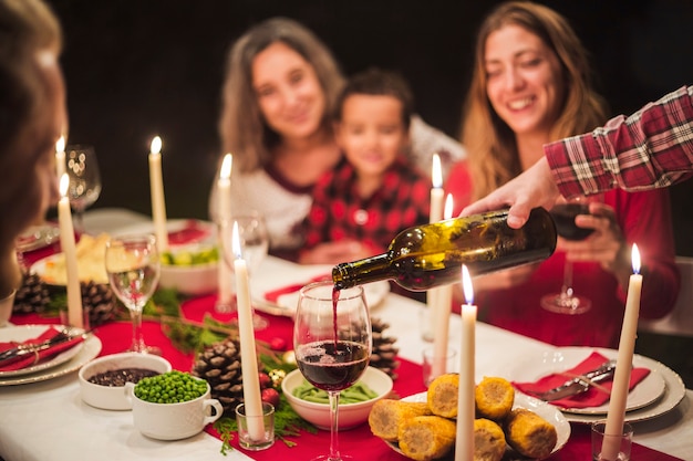 Free Photo happy family at christmas dinner