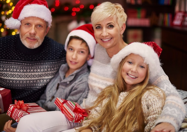 Happy family enjoying the Christmas time