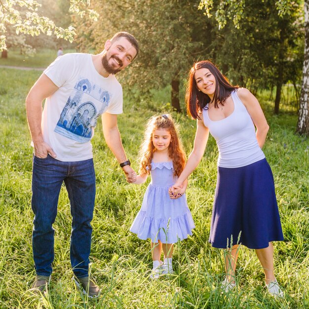 Happy family enjoying in park