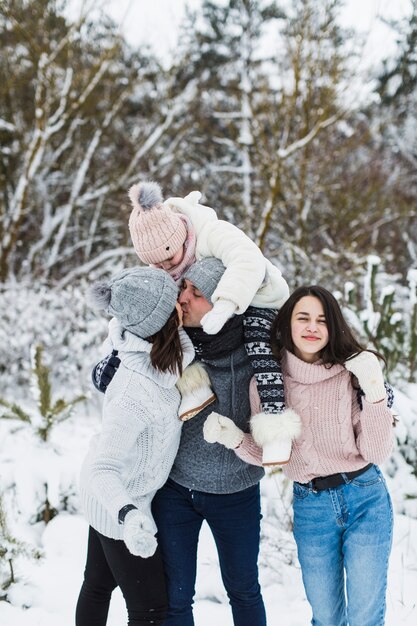 Happy family showing affection