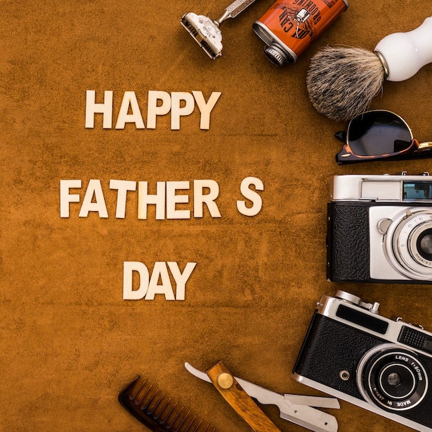 Free photo happy father's day with masculine objects