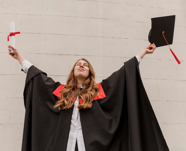 Free photo happy girl graduated