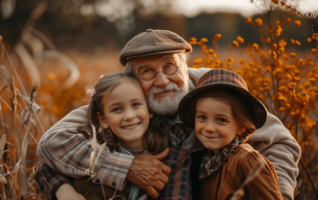 Free Photo happy grandparent and grandchild scene in celebration of grandparent's day