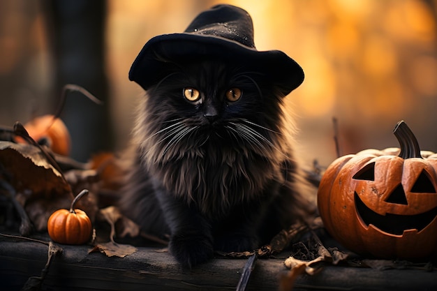 happy halloween black cat banner