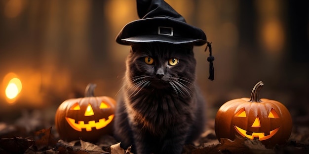 happy halloween black cat