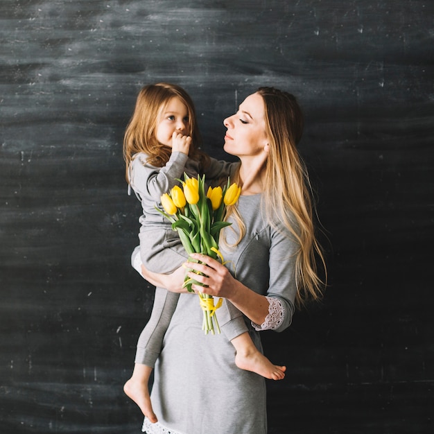 Free Photo happy mother and daughter celebrating mothers day