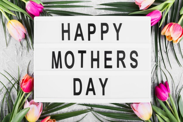 Free Photo happy mother`s day banner with flowers