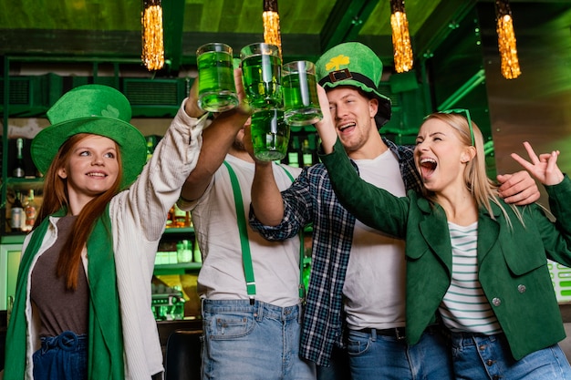 Happy people celebrating st. patrick's day