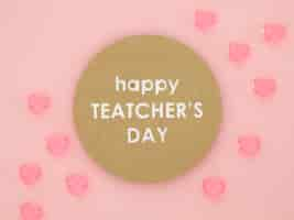 Free photo happy teacher's day pink hearts