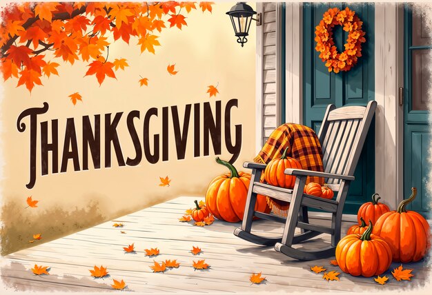 Happy thanksgiving celebration illustration