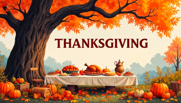 Free Photo happy thanksgiving celebration illustration