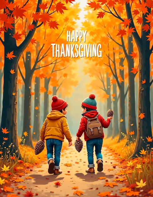 Happy thanksgiving celebration illustration