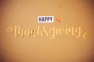 Free photo happy thanksgiving lettering on brown background