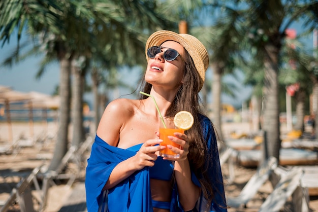 Happy woman at beach