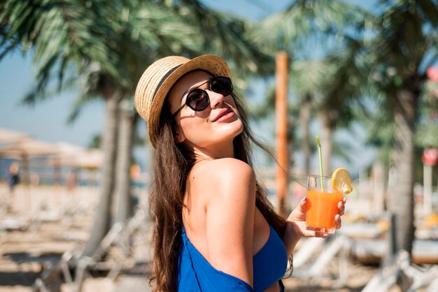 Happy woman at beach