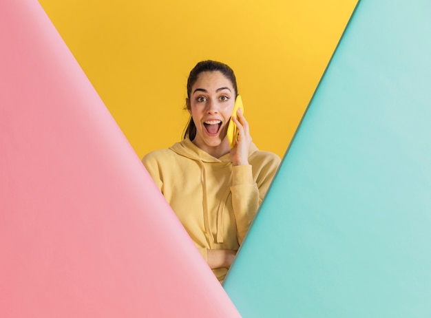 Happy woman with a smartphone