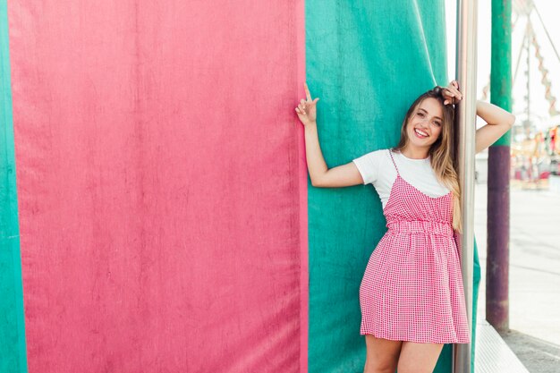 Happy young girl posing