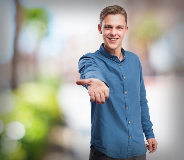 Free photo happy young-man help sign