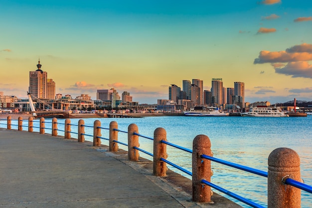 Free photo harbor sailboats tower landscape ships cityscape