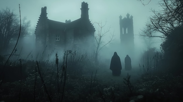 Free photo haunted house in gothic style