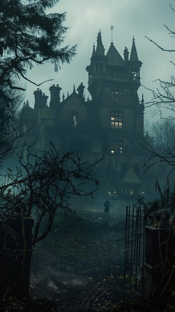 Haunted house in gothic style