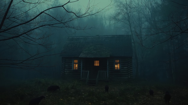 Free Photo haunted house in gothic style