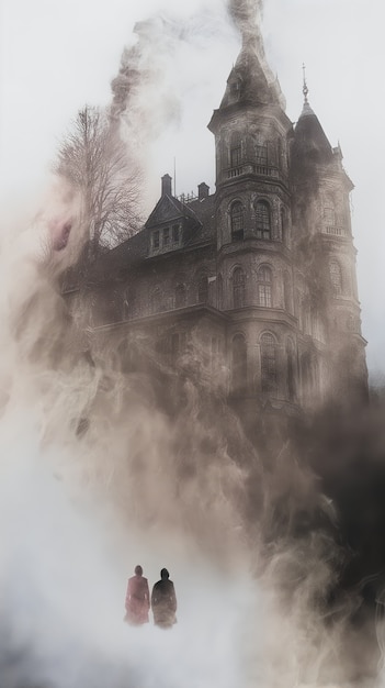 Haunted house in gothic style