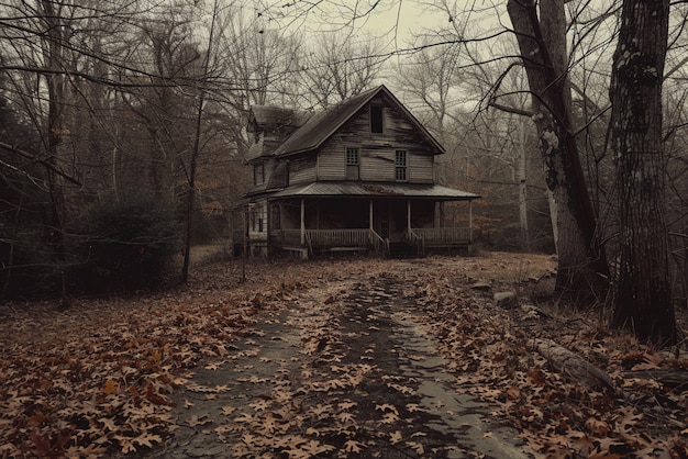 Free Photo haunted house in vintage style