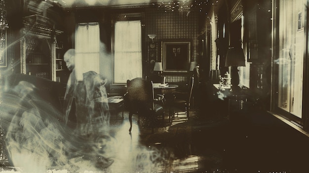 Free photo haunted house in vintage style