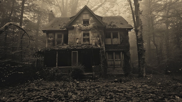 Free Photo haunted house in vintage style