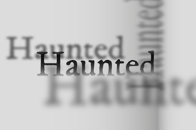 Free photo haunted word in faded shadow font typography illustration