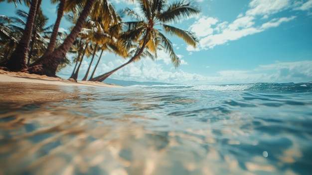 Free photo hawaii beach landscape with nature and coastline