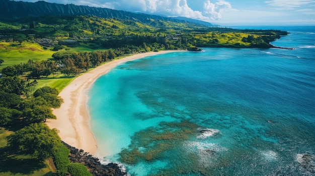 Free Photo hawaii beach landscape with nature and coastline