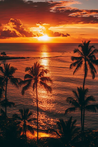 Hawaii beach landscape with nature and coastline