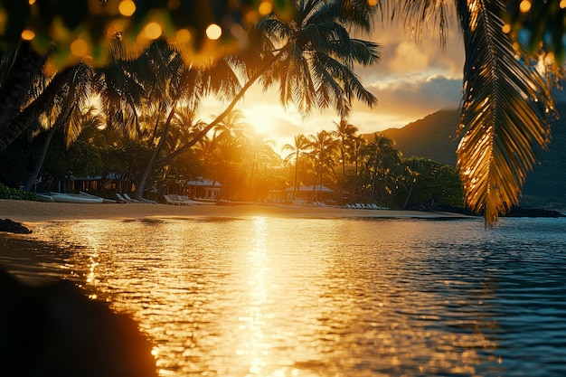 Free photo hawaii beach landscape with nature and coastline