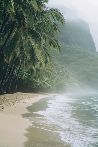 Free Photo hawaii beach landscape with nature and coastline