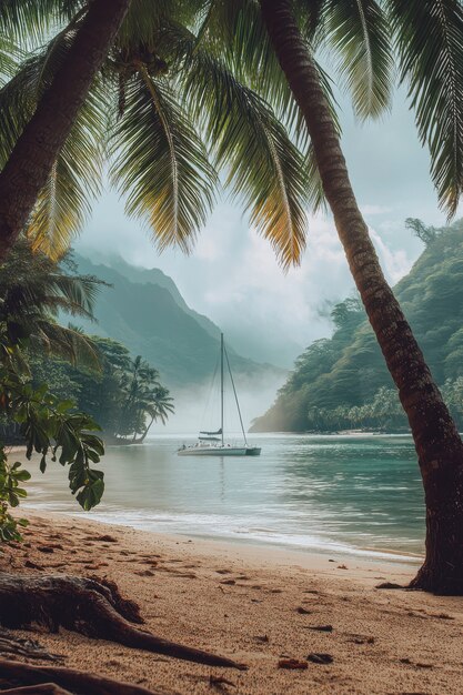 Hawaii beach landscape with nature and coastline