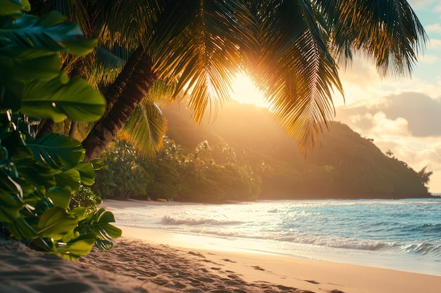 Free Photo hawaii beach landscape with nature and coastline