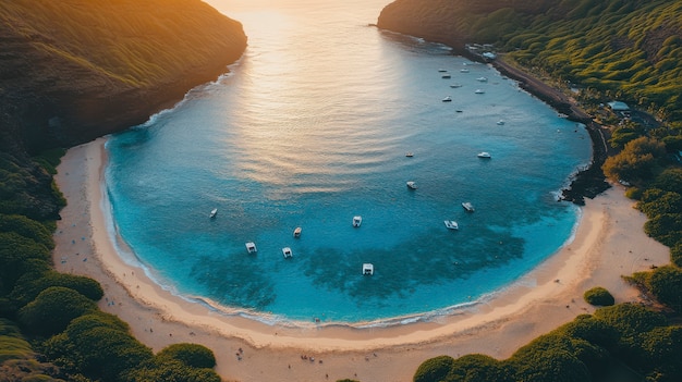 Free Photo hawaii beach landscape with nature and coastline