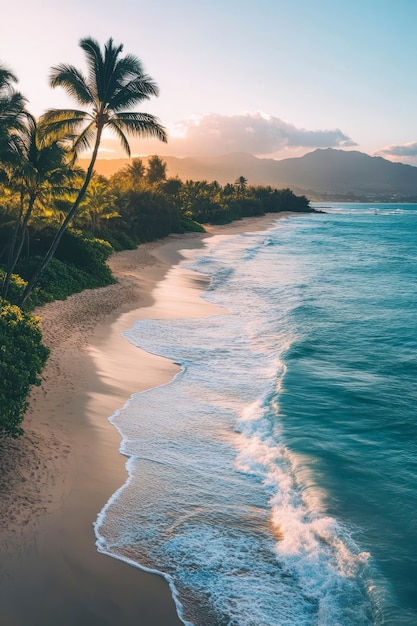 Free photo hawaii beach landscape with ocean view