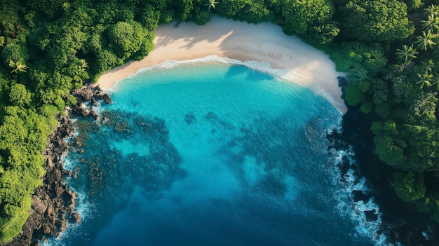 Free Photo hawaii beach landscape with ocean view