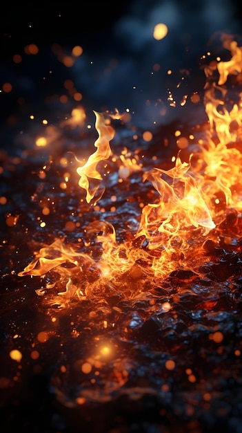 Free photo hd quality hyperrealistic fire effect