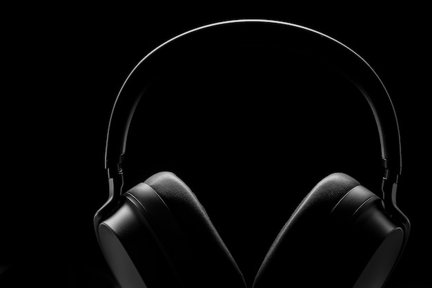 Free Photo headphones on black wall