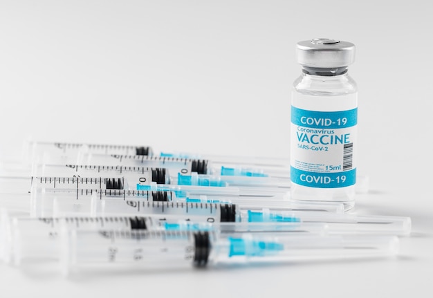 Free photo healthcare coronavirus vaccine assortment