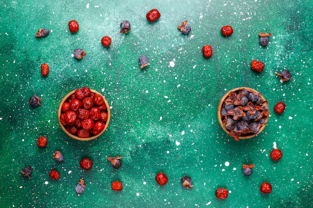 Free photo healthy assortment dry fruits,top view