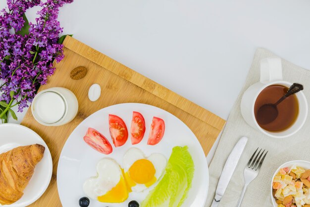 Healthy breakfast with fruits