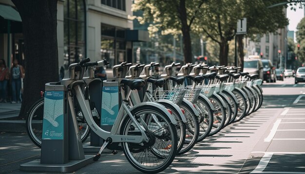 Free photo healthy cyclists enjoy city transportation on bicycles generated by ai