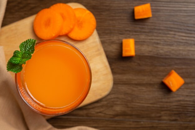 Healthy drink, fresh carrot juice