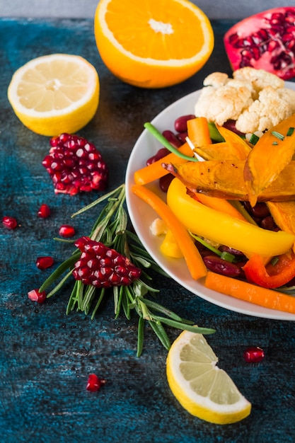 Free Photo healthy food composition with colorful salad